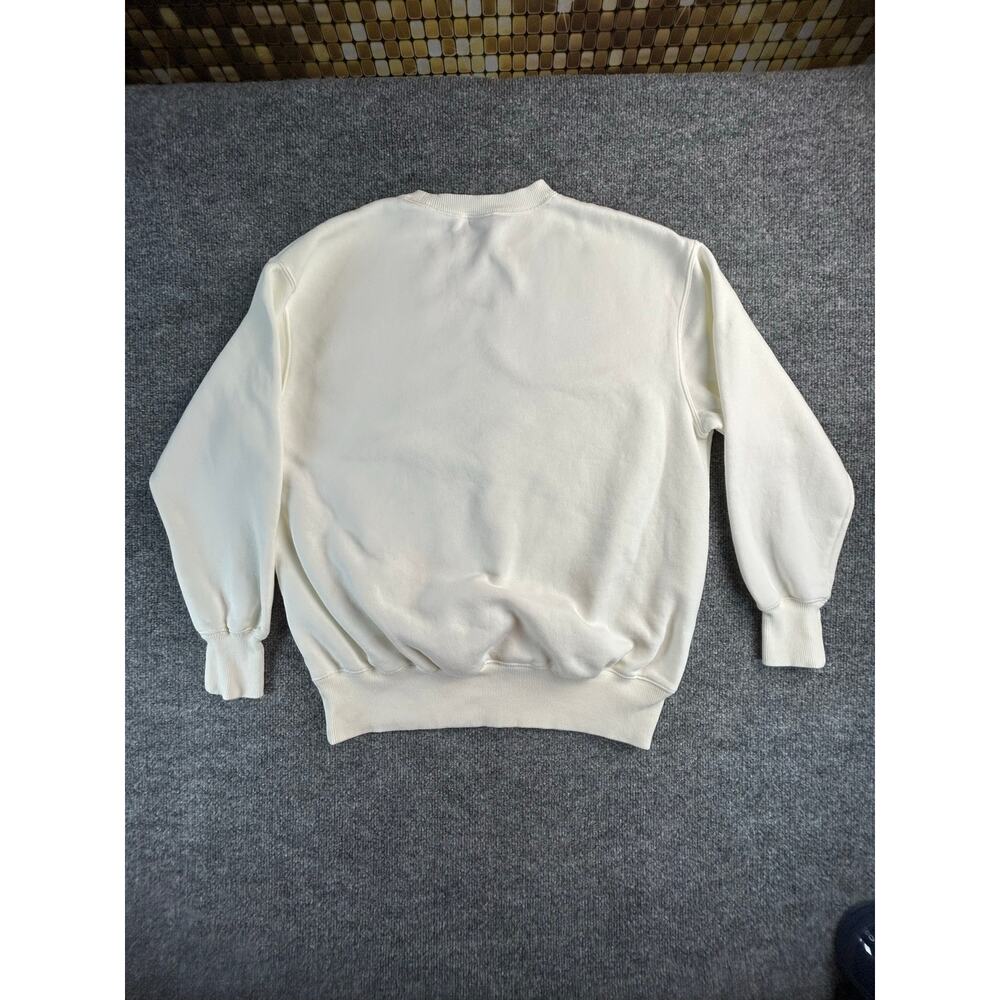 Nike Center Swoosh Fleece Crewneck Sweatshirt Cream Off White Men's Size Small - Picture 4 of 5